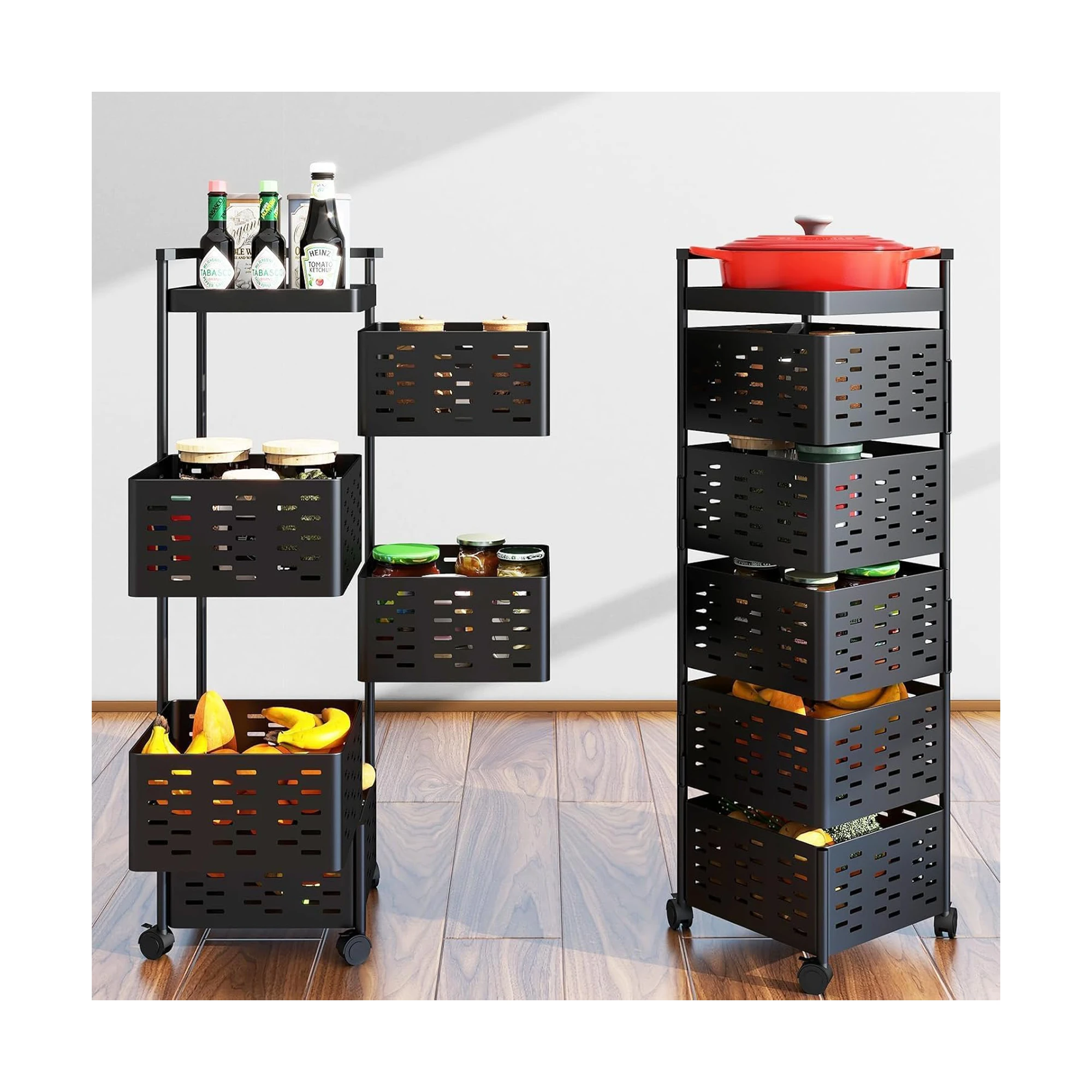 Rotating Kitchen Storage Rack,Fruit and Vegetable Storage Rack,Bathroom Storage