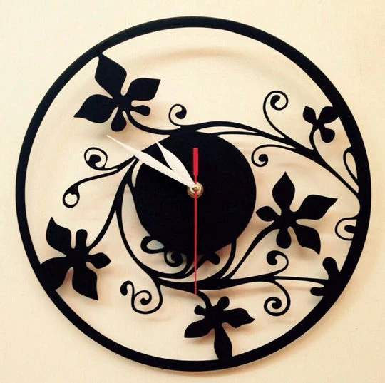 LEAF/LEAVES WALL CLOCK ACRYLIC DECORATION