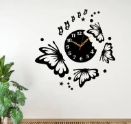 Butterflies Stars Clock acrylic wall decoration