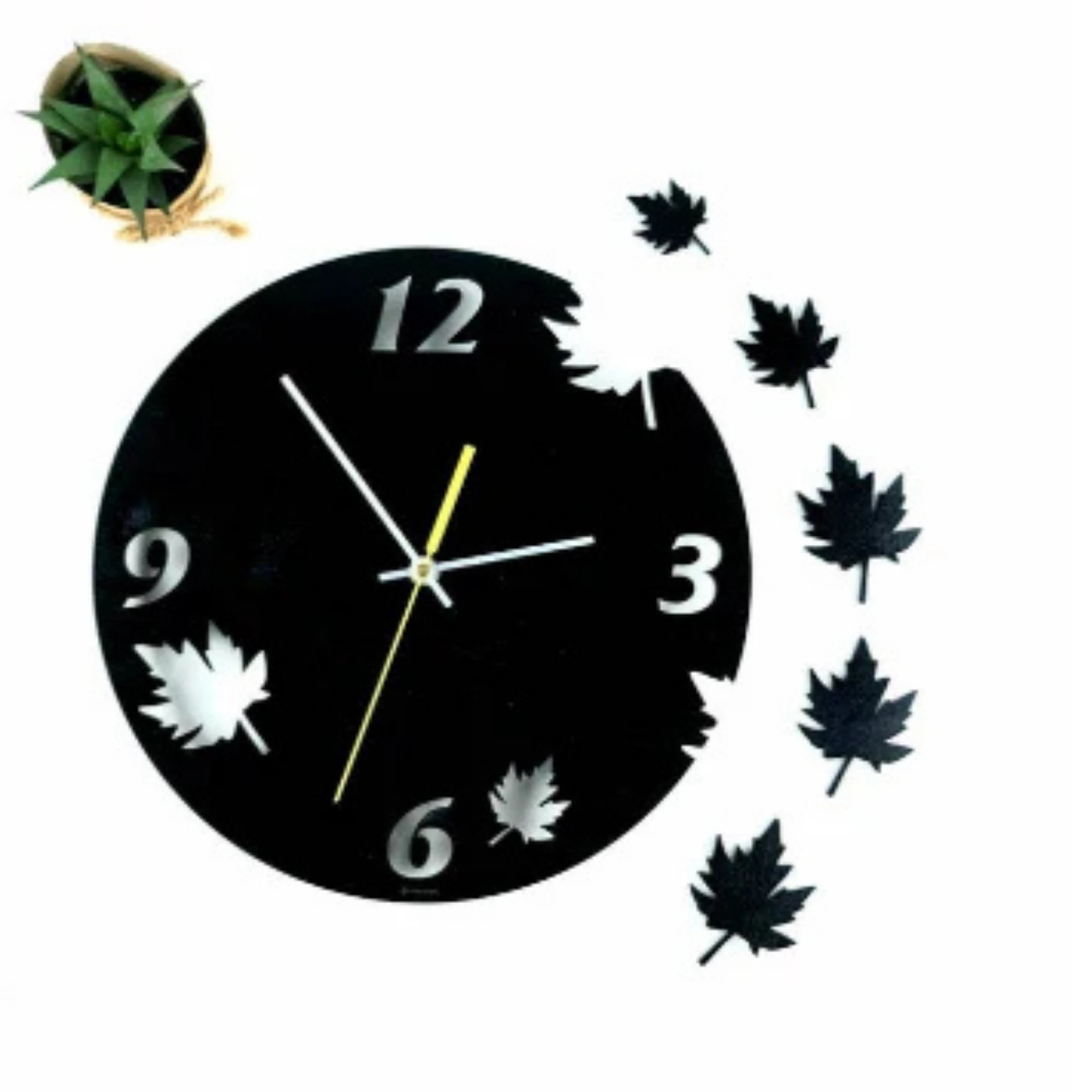 Maple Leaves 3D Wall Clock (18×18 cm)