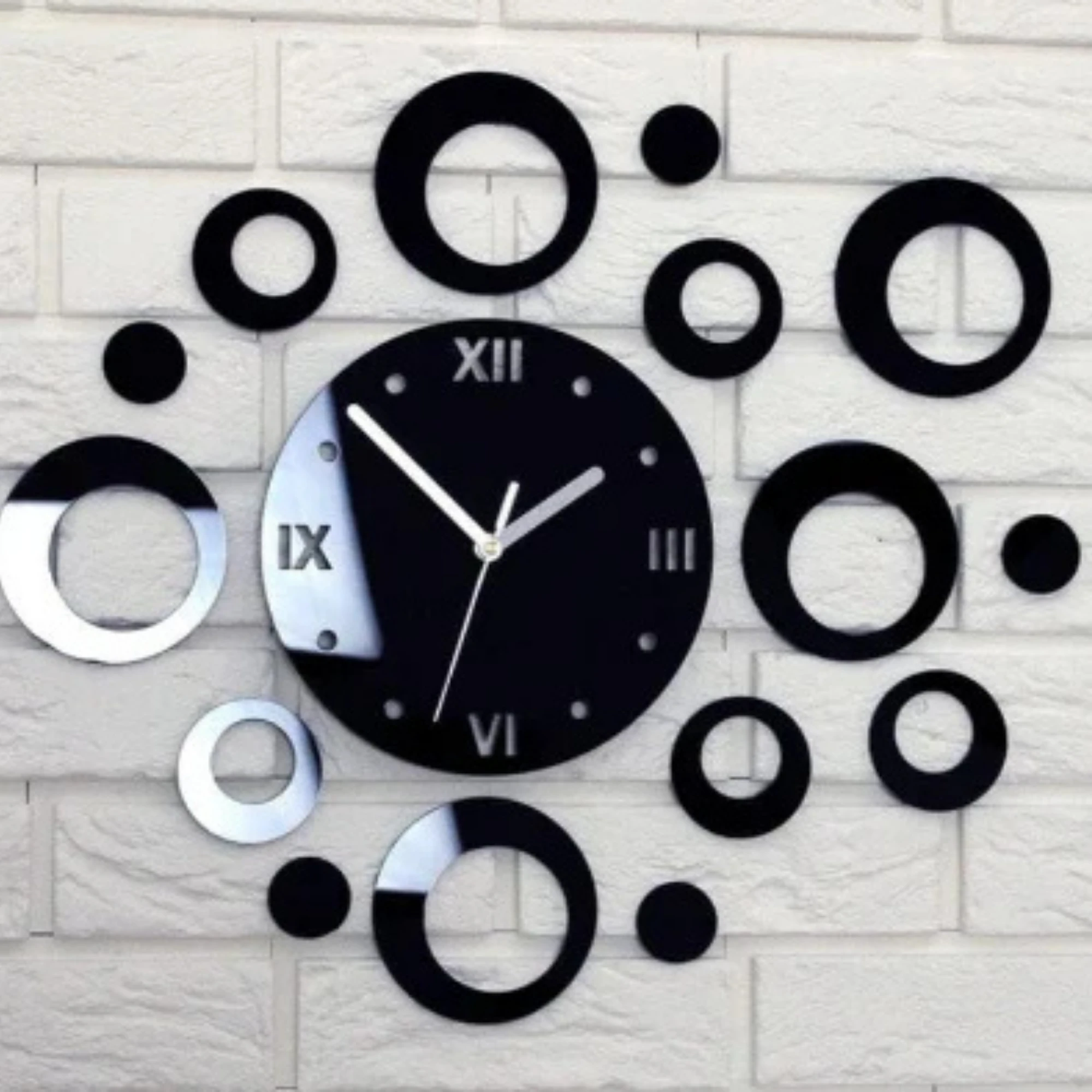 Roman Rings DIY Acrylic Wall Clock (24×24 cm)