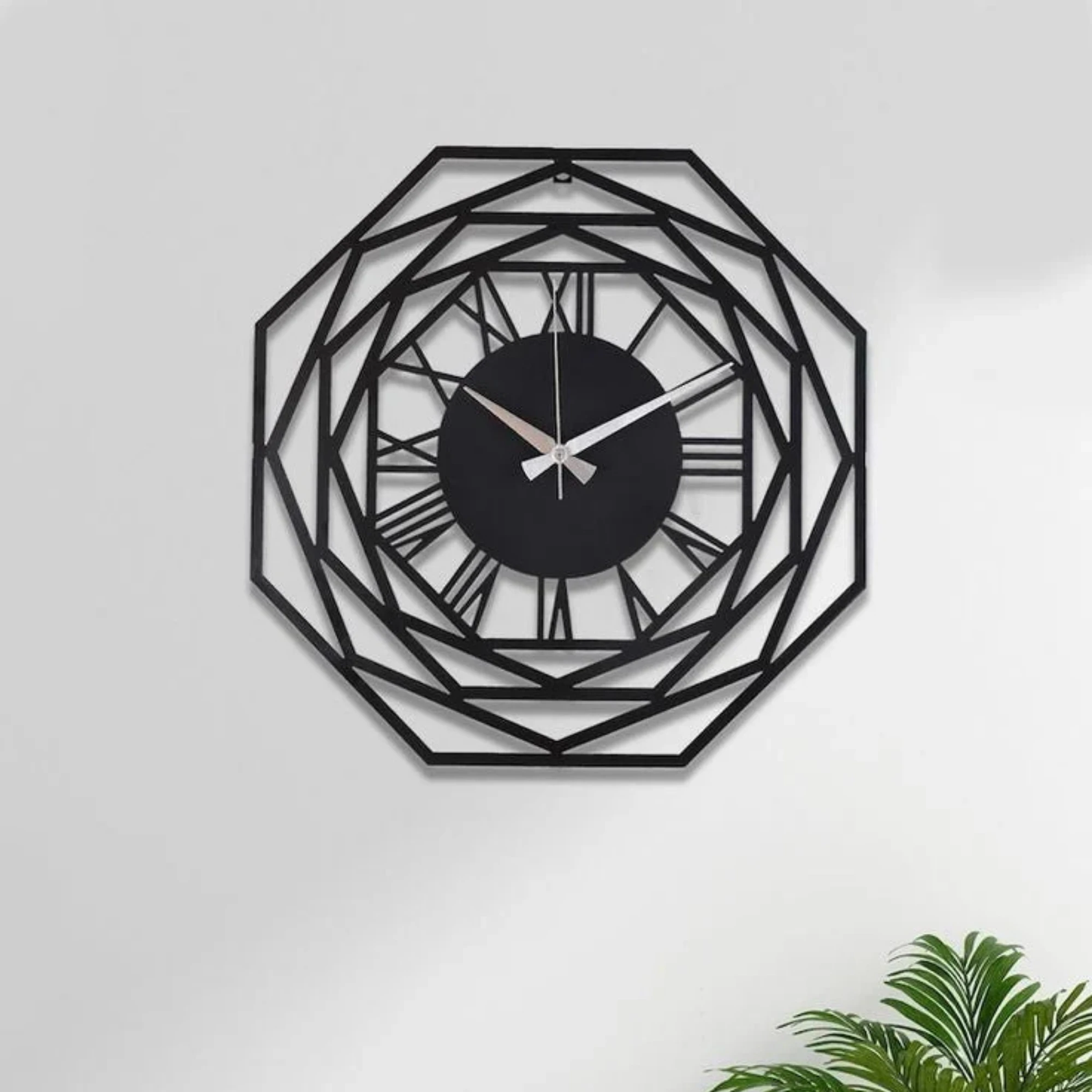 Octagon Wall Clock - Acrylic Decoration