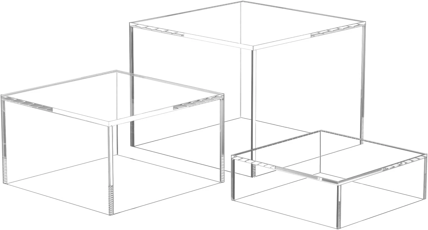 Buffet Risers, Food Display Stands for Party, 6PCS Acrylic Risers for Display