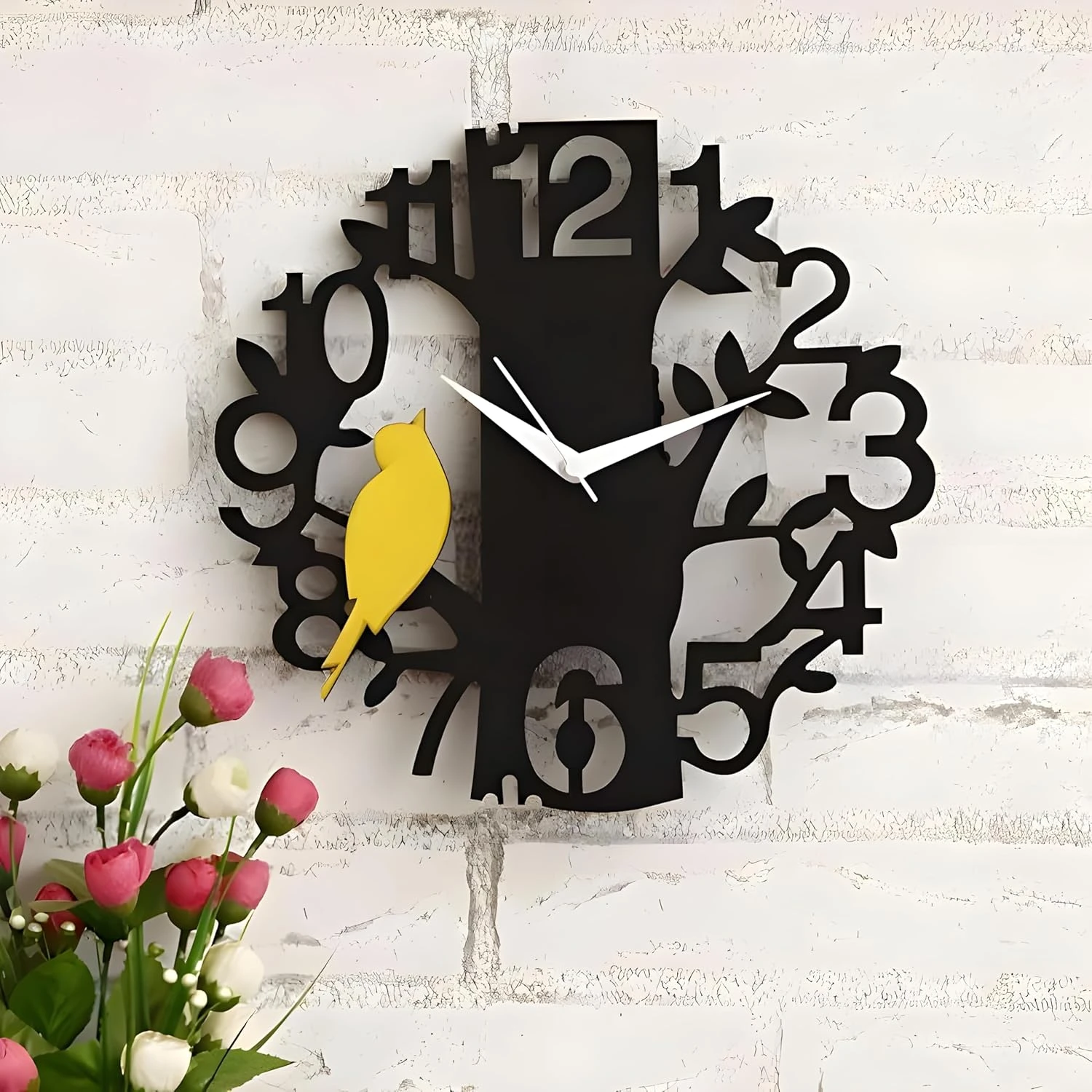 Sparrow’s Nest Acrylic Wall Clock (12×12 cm)