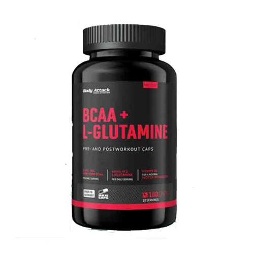 Body Attack BCAA + L-Glutamine 12000, (180 Caps)