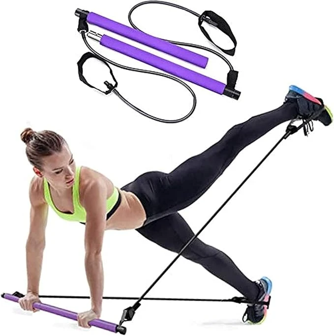 Pilates Bar Kit with Resistance Bands – Portable Full-Body Workout System