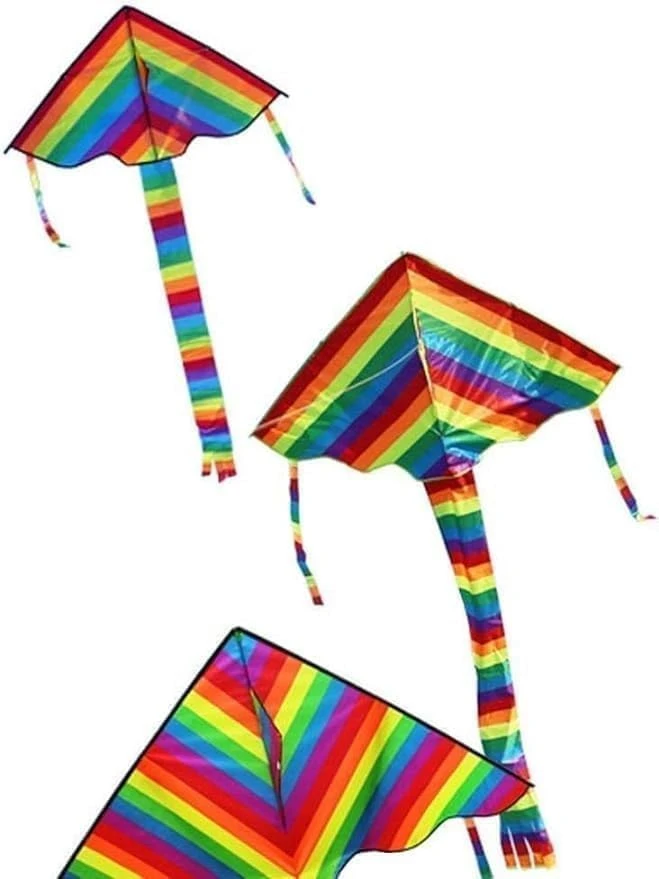 Kite flying kite rainbow color kite Beautiful Kite Outdoor for Kids Adults Singl