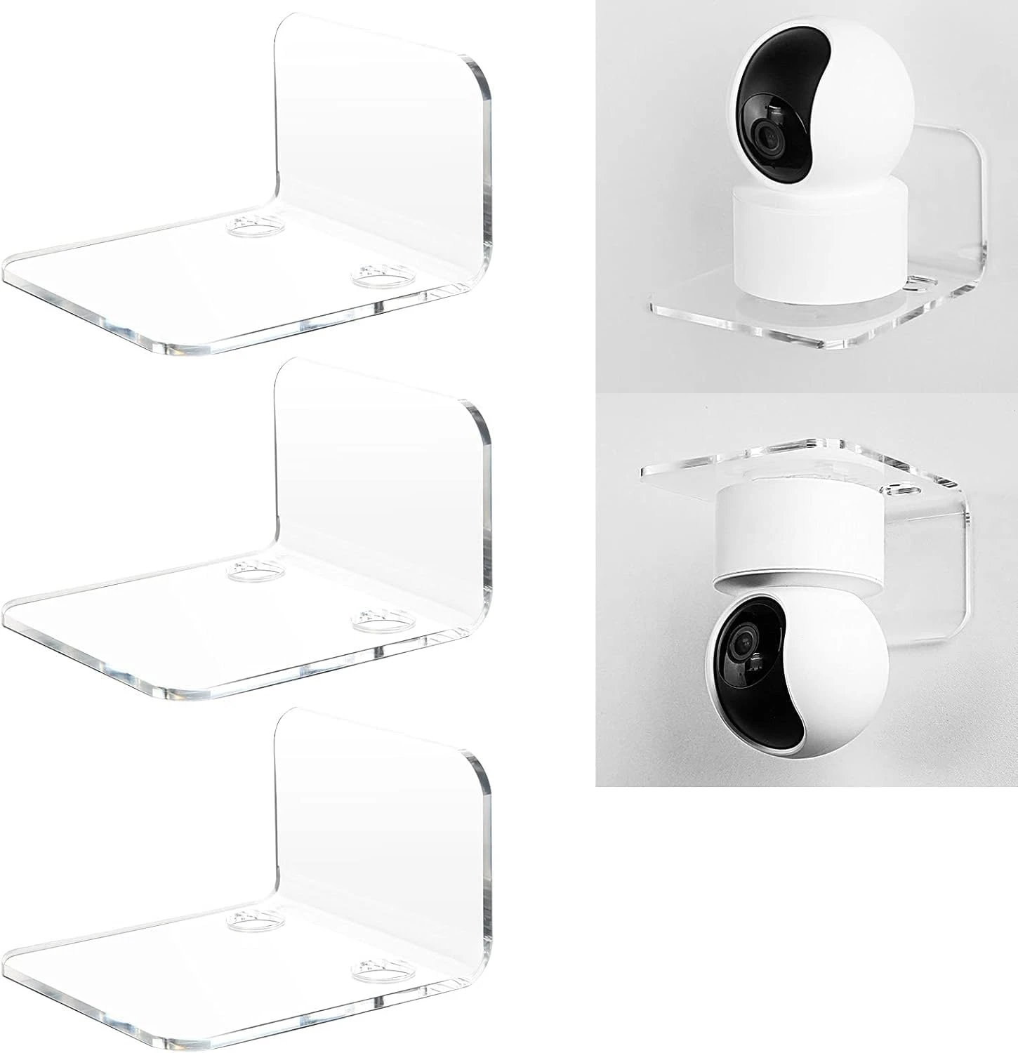 Camera shelf,3 Pcs Acrylic Floating Wall Shelves for Security Cameras, Baby Moni