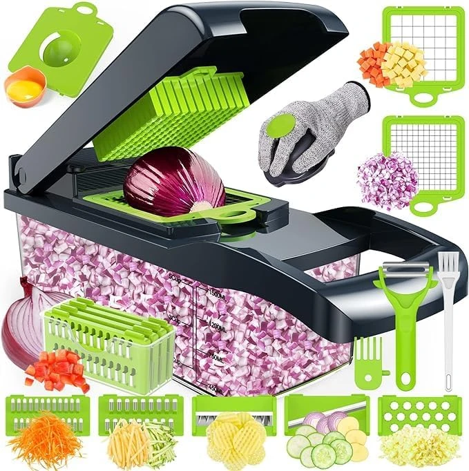 Vegetable Chopper, 16 in 1 Food Chopper, Pro Onion Chopper, Kitchen Vegetable Cu