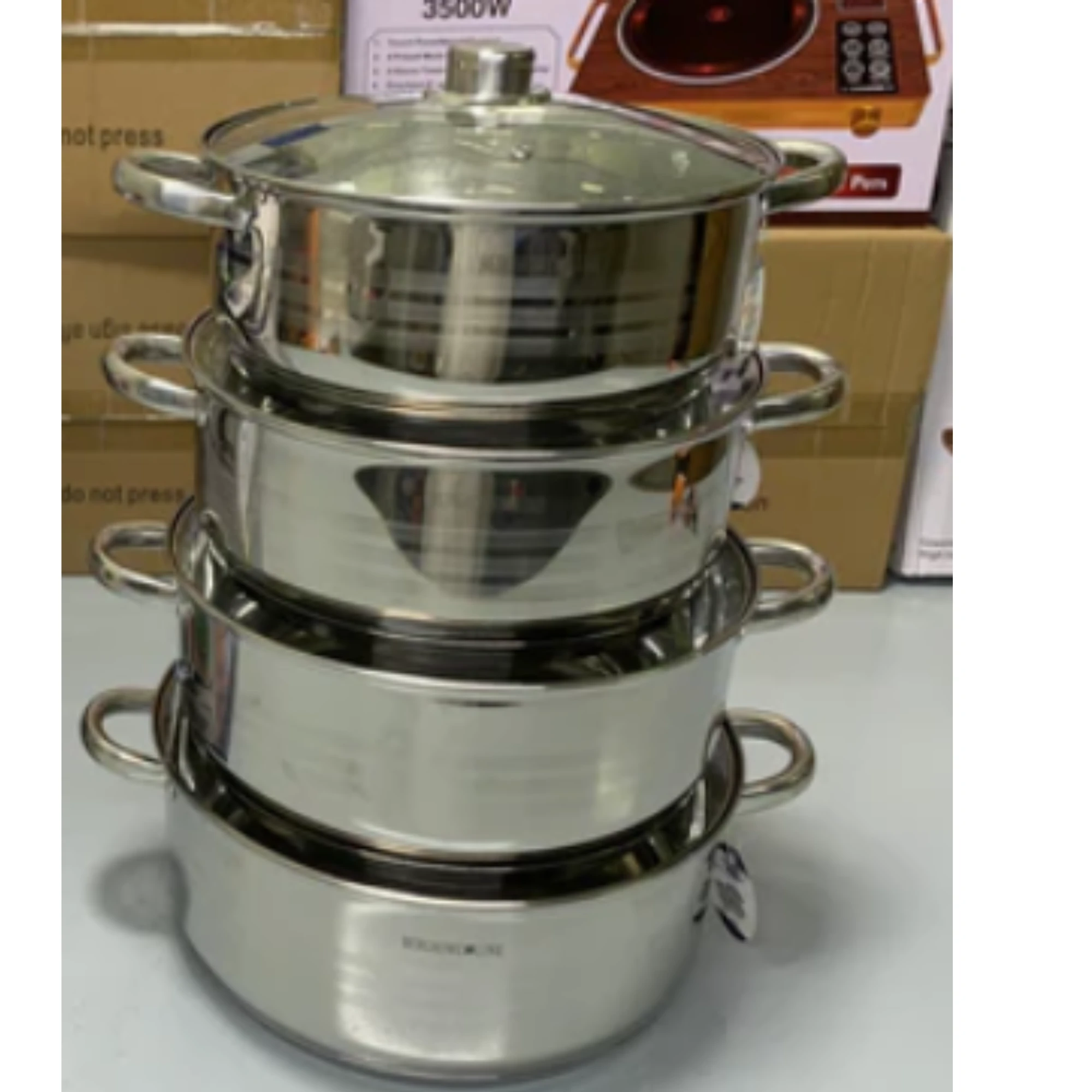 16 Piece Stainless Steel Cookware Set Durable Stackable and Dishwasher Safe