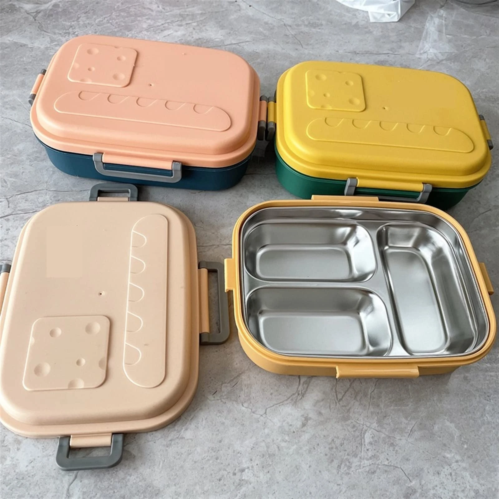 Insulated Lunch Box with Multiple Compartments Leak Proof Includes Utensils