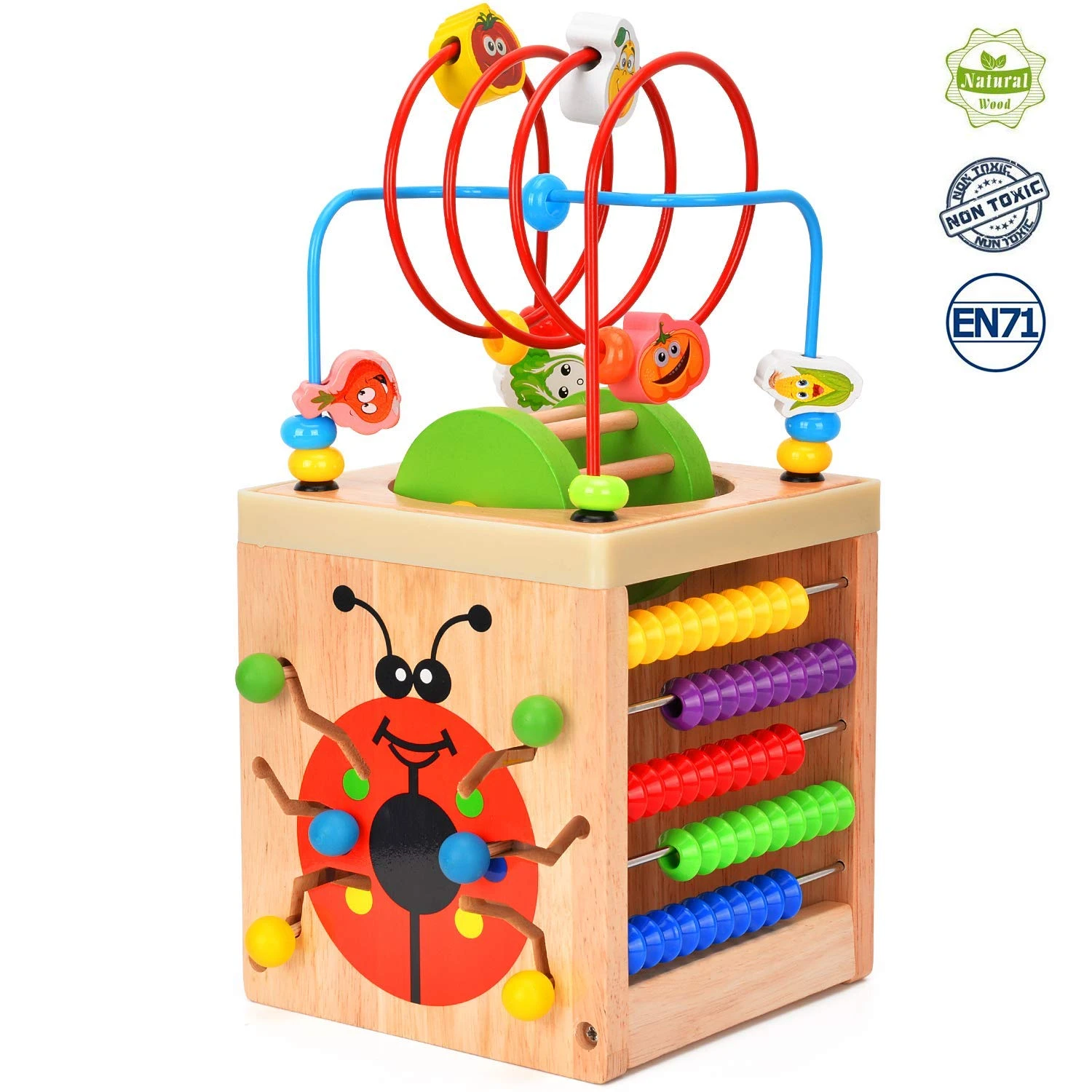 Wooden Cube Toy 6 in 1 Multi Function Educational Toy for Toddlers