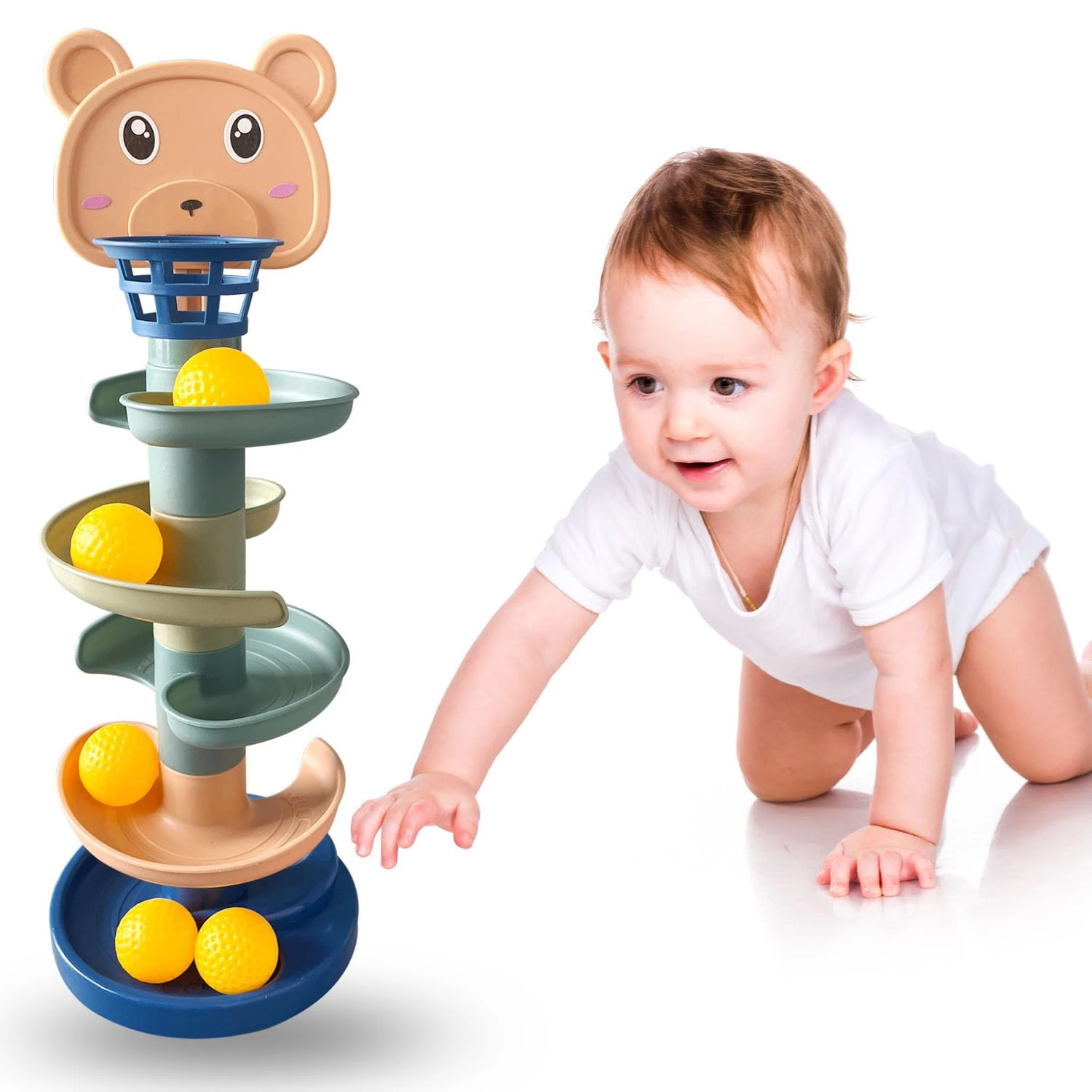 Ball Tower 6 Tier Swirling Ramp Fun Marble Run Toy for Kids