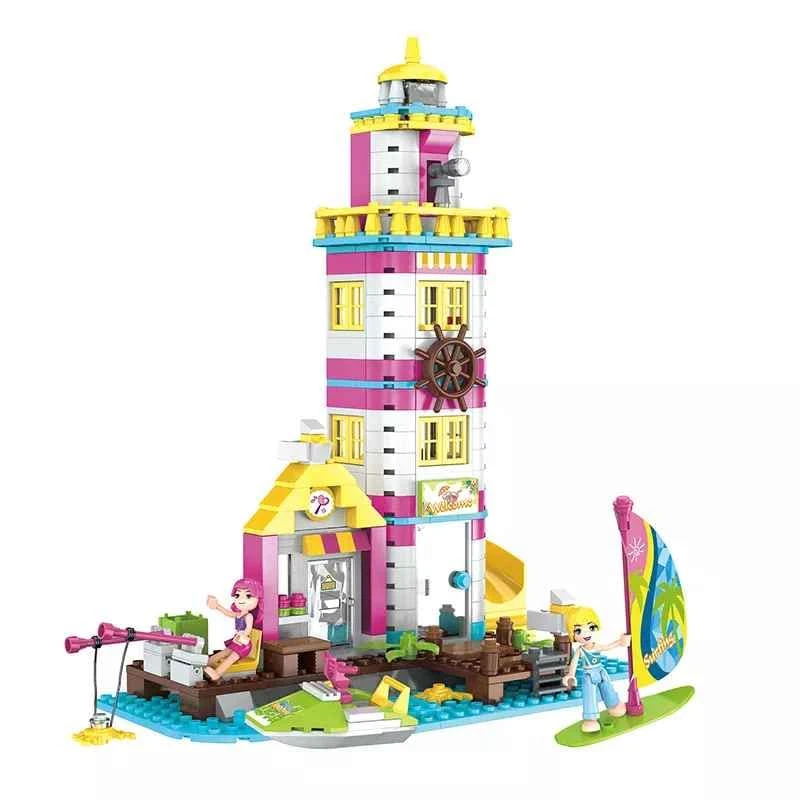 Tblicked Girls Friends Lighthouse Building Toys, Seaside Villa Building Sets 412