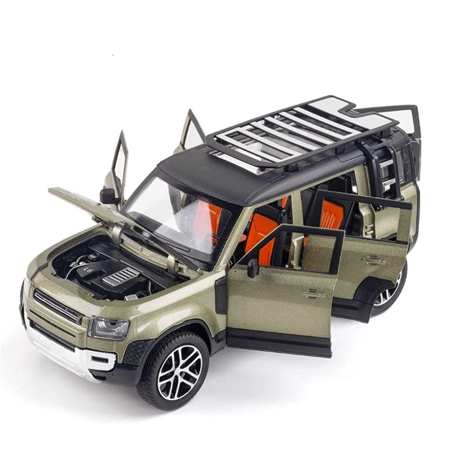 Green 1/24 Diecast Pull Back Model Car Toy Collection Sound Light for Land Rover