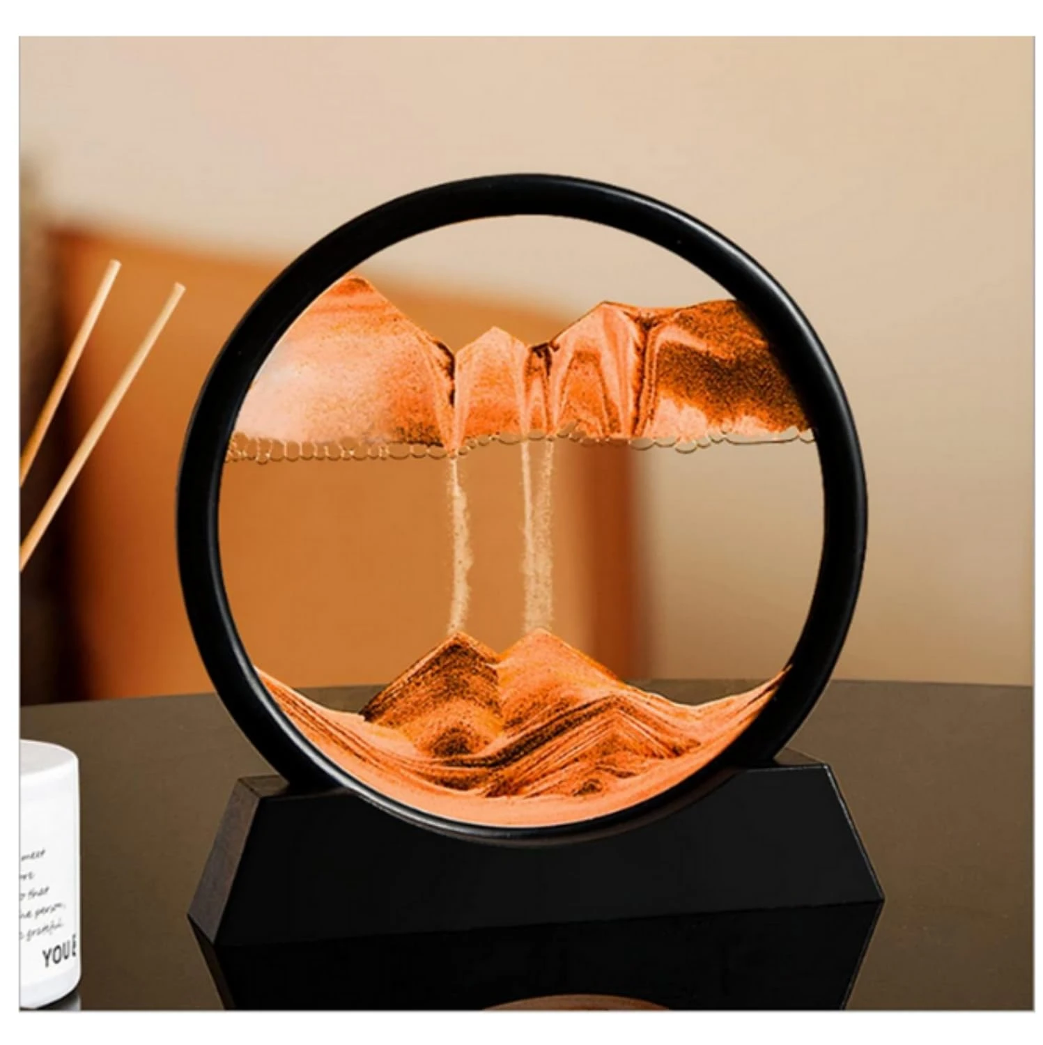 3D Dynamic Sand Art Liquid Motion Moving Sand Art Picture Round Glass 3D Deep