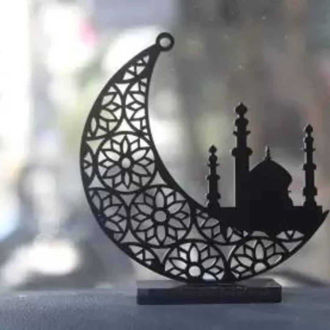 Acrylic Moon with Masjid Stand