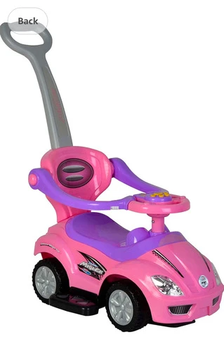 ChromeWheels Push Cars for Toddlers, 3 in 1 Ride on Push Car with Guardrail, Rid