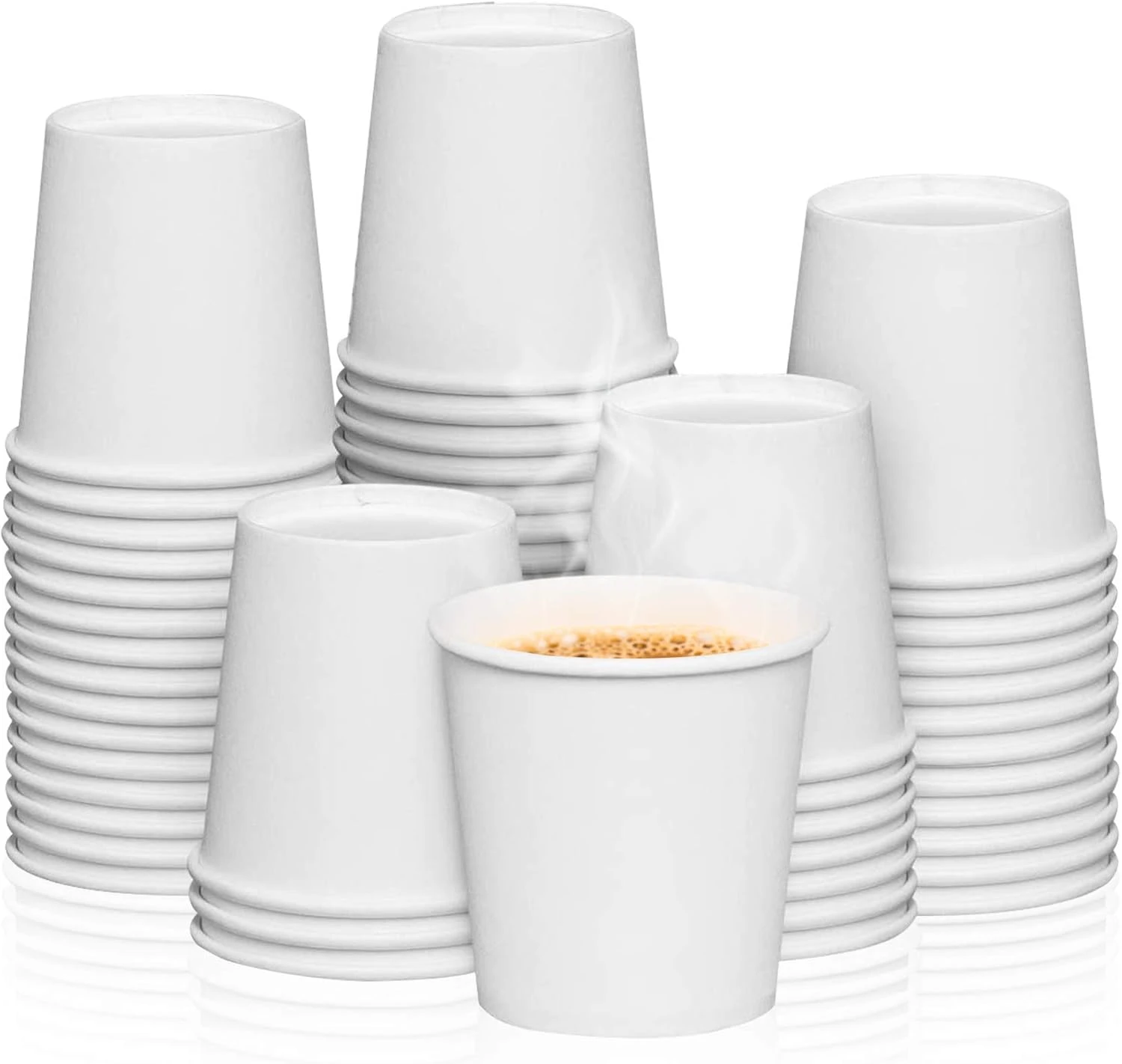 . White Paper Cups - Available in 4oz, 7oz, 12oz, 16oz- Disposable Hot/Cold Beve