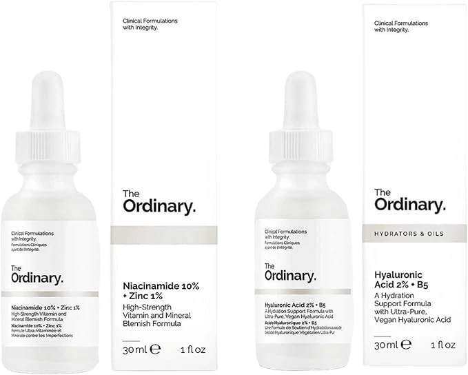 The Ordinary Hyaluronic Acid with 2% + B5 (30ml) and The Ordinary Niacinamide 10