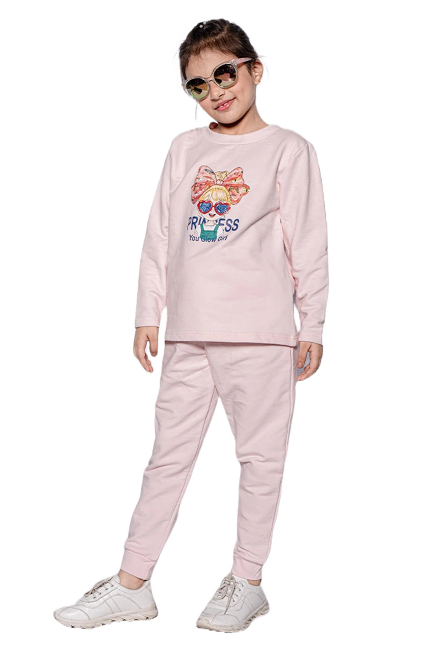 KIDS SWEATSHIRT SET PINK FLOWER PRINT GIRLS (2-3 years)