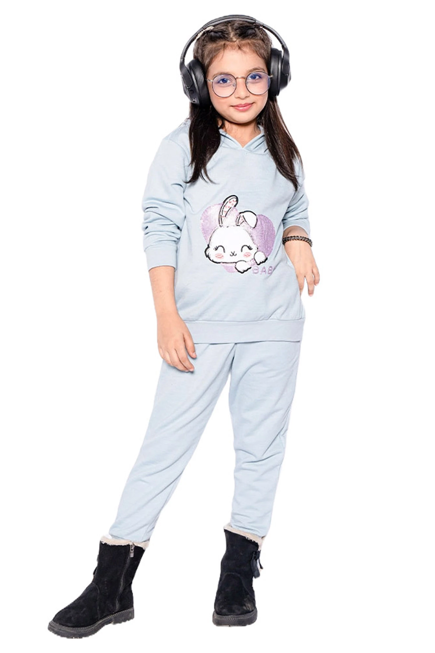 KIDS HOOD SET BABY PRINT GIRLS (5-6 years)