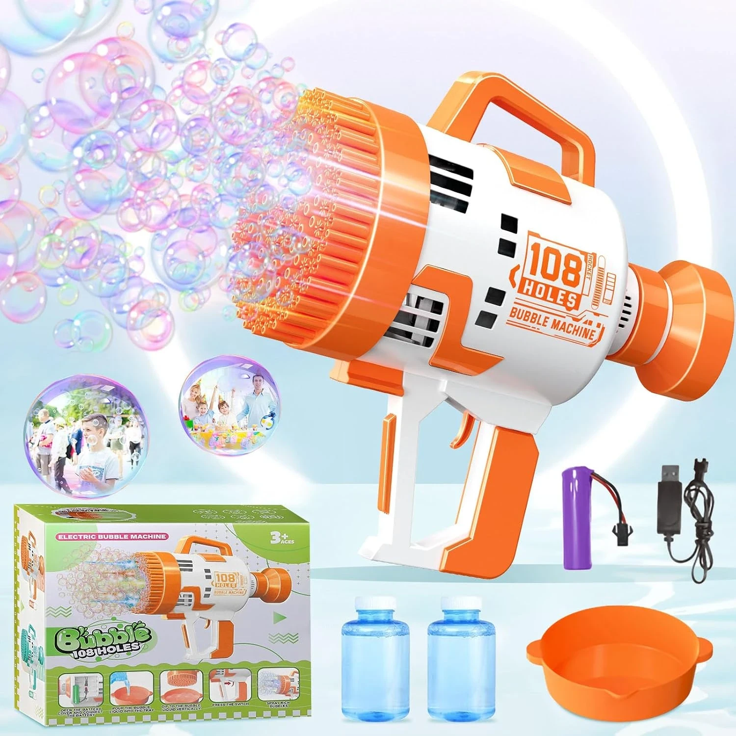 Fun-Filled Bubble Gun for Kids and Parties