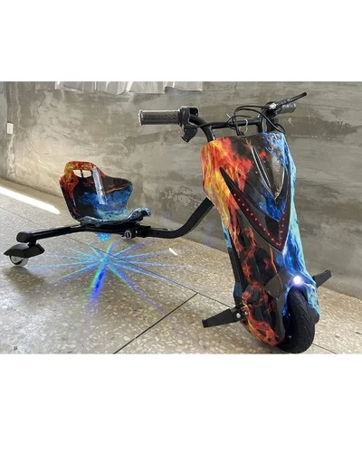 HUEZOE 36V Electric Drifting Scooter with Bluetooth (Blue Fire)