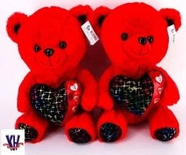 35cm Red Bear with Heart – A Plush Cuddle of Love