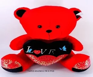 Red Bear with Heart – A Plush Gift of Love