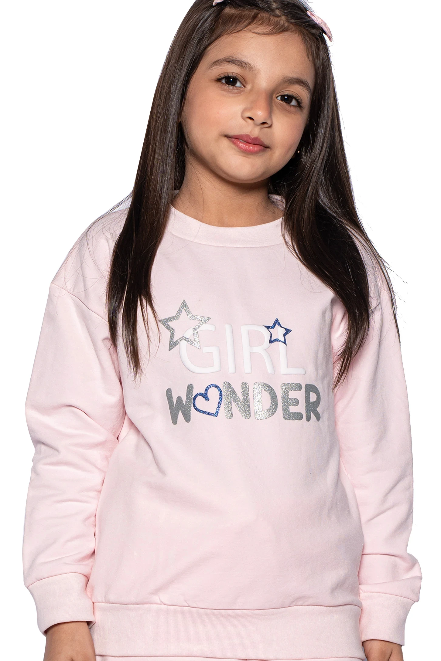 Hood Set Pink Girls Wonder Print