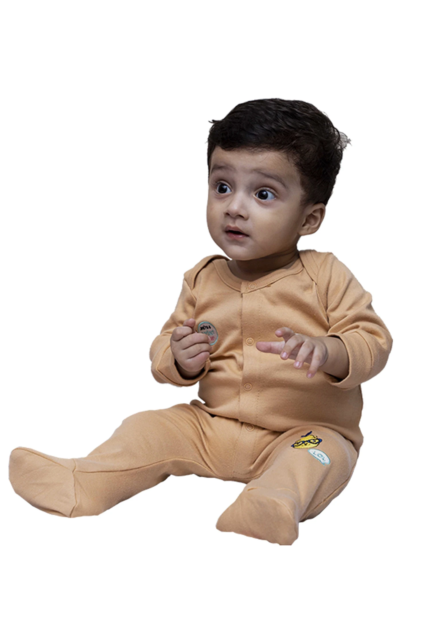 Baby Romper Beige Mustard