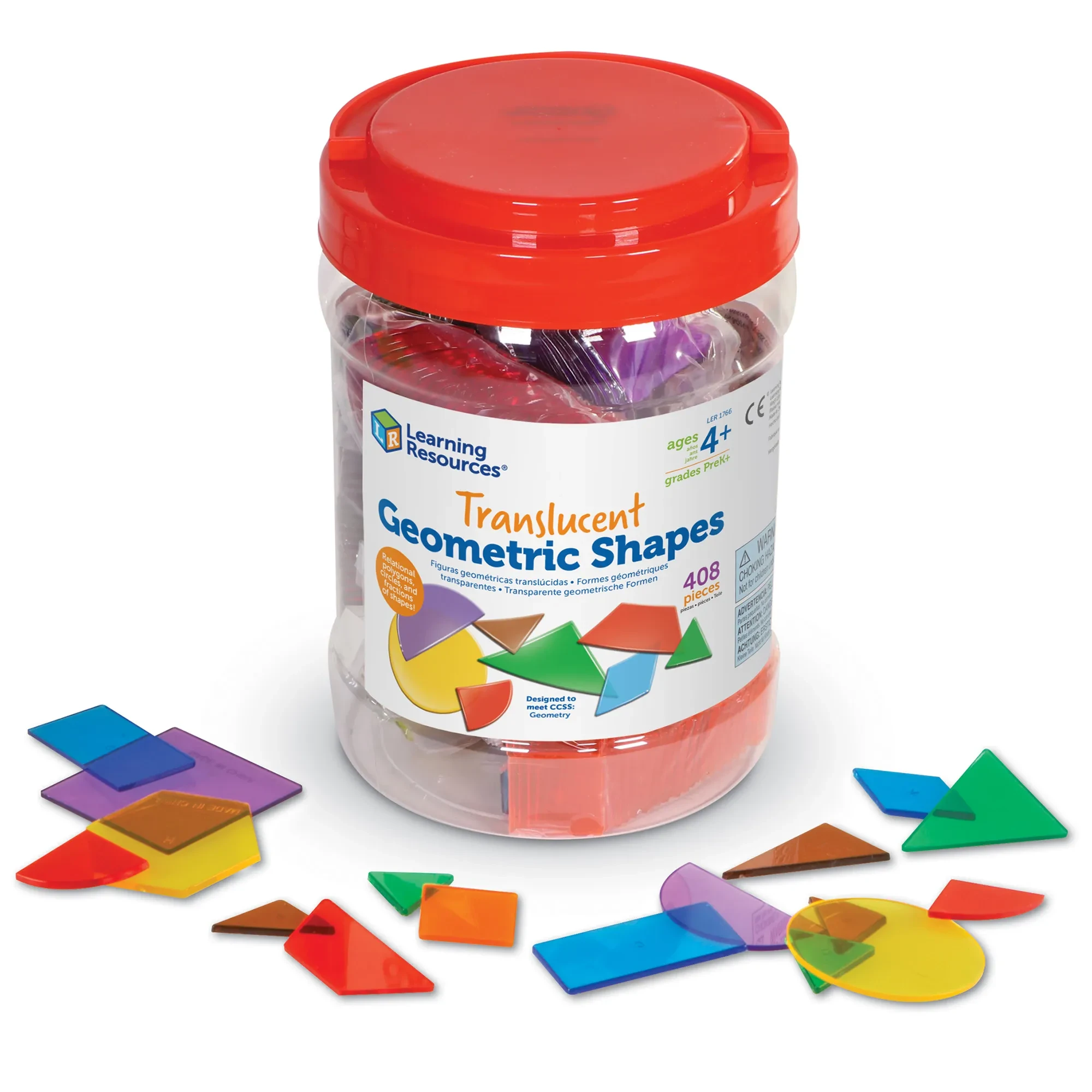 Translucent Geometric Shapes Set of 408 Great for Teaching Shapes and Angles