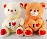 50CM,BEAR W/HEART 2 CLRS