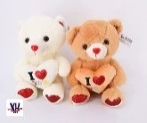 30CM BEAR W/HEART 2 CLR