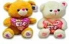 30CM BEAR W/HEART 2 CLRS