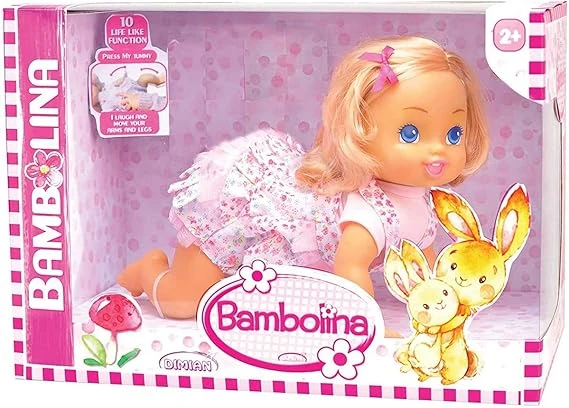 40CM BAMBOLINA CRAWLING DOLL ON PLATFORM