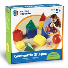 Large Plastic Geometric Shapes Set of 10 Demonstration Kit for Hands-On Math Lea