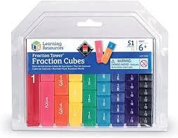 Fraction Tower Set with Stackable Cubes for Learning Fractions Easily