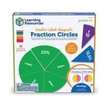 Magnetic Fraction Circles Set Double Sided Math Tool for Teaching Fractions