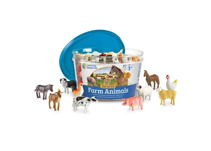 Farm Animal Counters Set of 60 for Early Math Skills