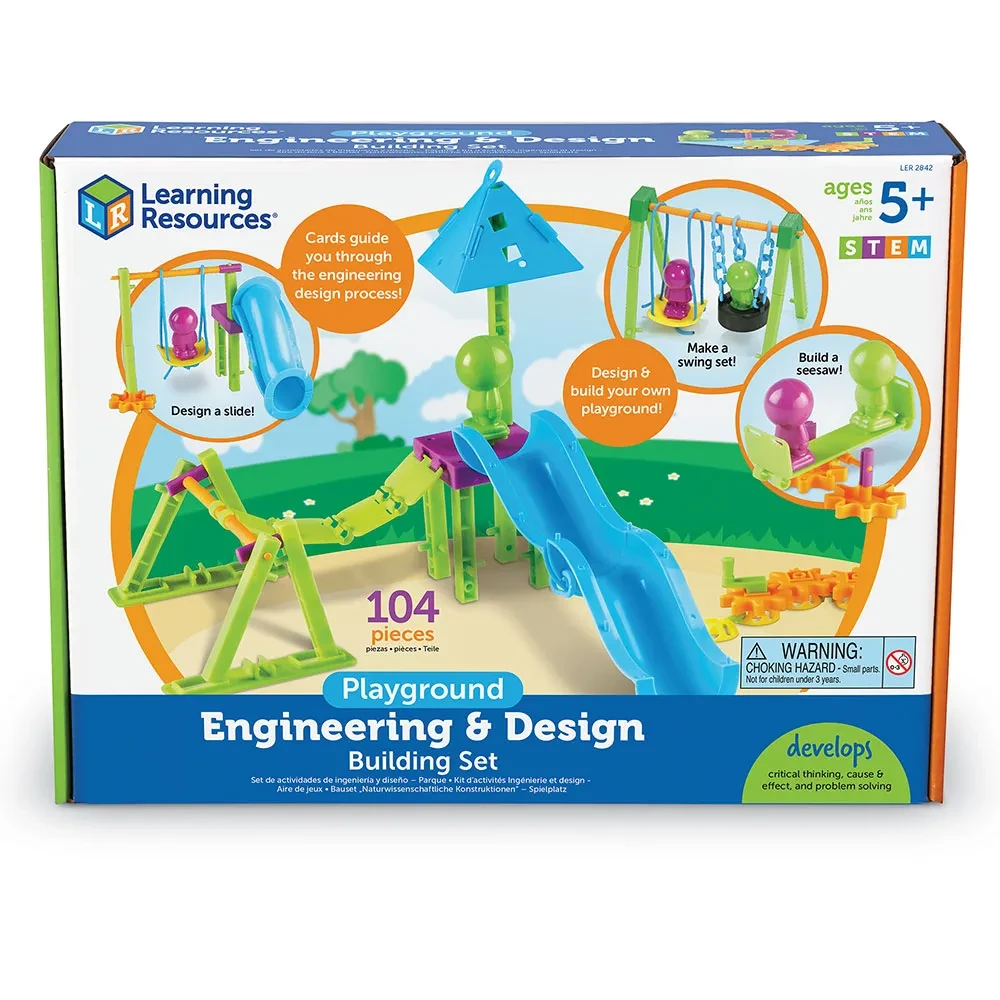 Learning Resources Playground Engineering & Design STEM Set - 104 Pieces, Ages 5