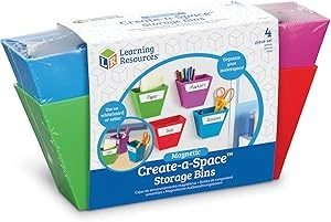 Magnetic Create-a-Space Storage Boxes (Set of 4) for Easy Toy  Storage