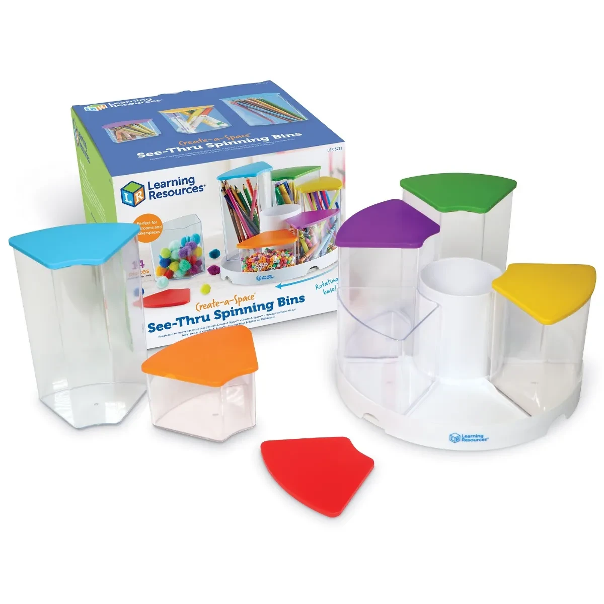 Create-A-Space™ See-Thru Spinning Bins