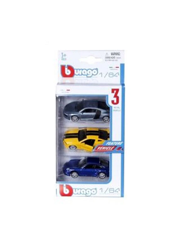 1/64 Diecast Vehicle Assortment (3-Pack) - BMW 760Li, Lamborghini Gallardo