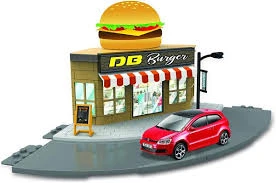 Bburago City Fast Food 1:43 Street Fire Playset