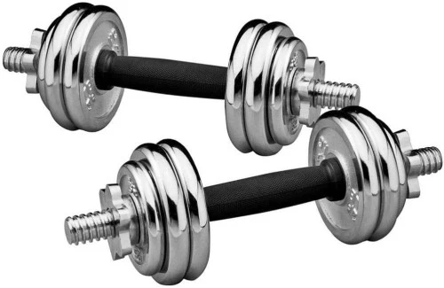 SPORTS CHROMED DUMBBELL SET 10KGS