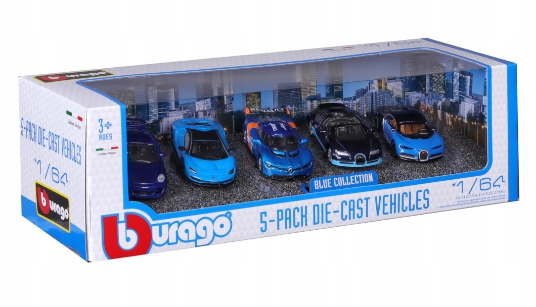 Bburago Diecast 5-Pack 1:64 Scale Assorted Vehicles