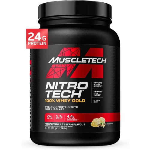 Muscletech, Nitro Tech Whey Gold, Vanilla Cream, 2lbs