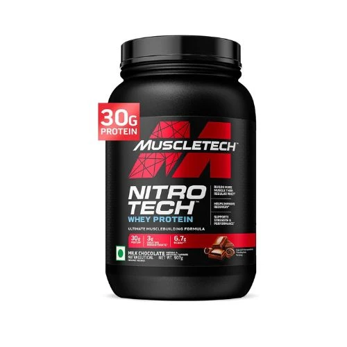Muscletech,Nitro Tech Whey Protein, Milk Chocolate Flavor, 2 lbs